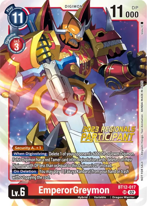 EmperorGreymon (2023 Regionals Participant) card art