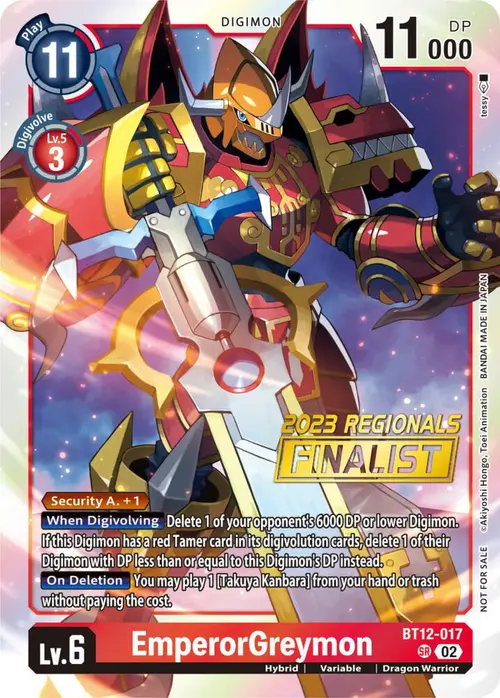 EmperorGreymon (2023 Regionals Finalist) card art