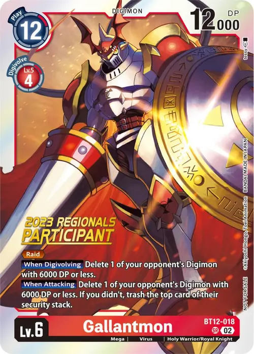 Gallantmon (2023 Regionals Participant) card art