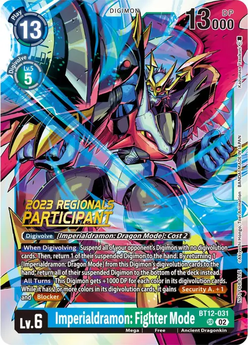 Imperialdramon: Fighter Mode (2023 Regionals Participant) card art