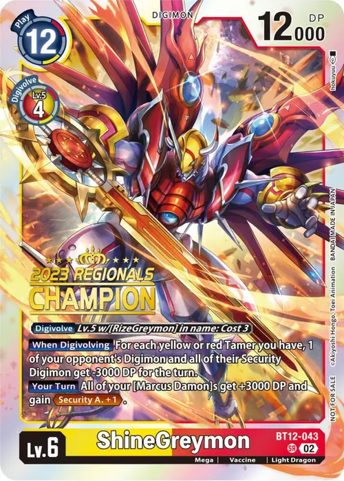 ShineGreymon (2023 Regionals Champion) card art