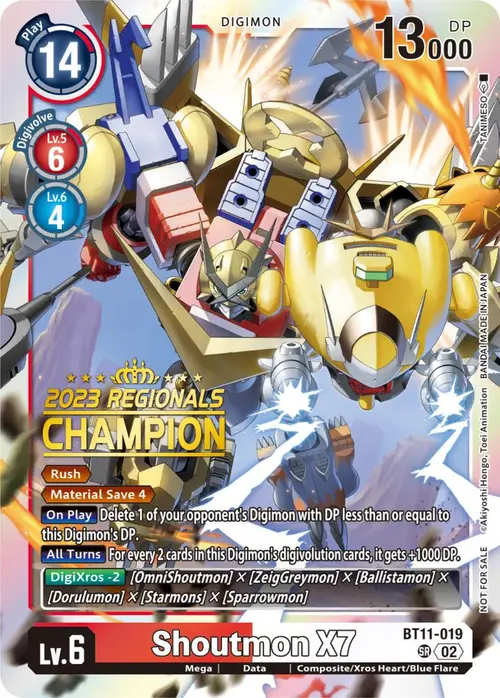 Shoutmon X7 (2023 Regionals Champion) card art