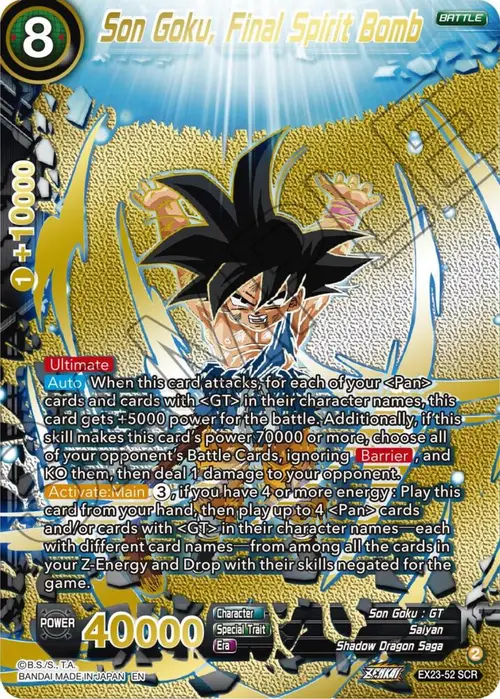 Son Goku, Final Spirit Bomb card art
