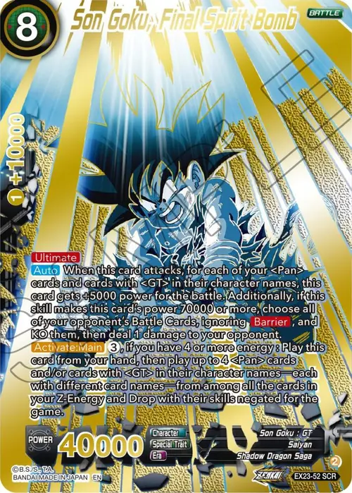 Son Goku, Final Spirit Bomb (Alternate Art) card art