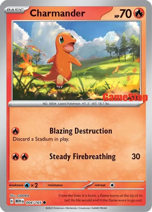 Charmander - 004/165 (GameStop Exclusive) card art