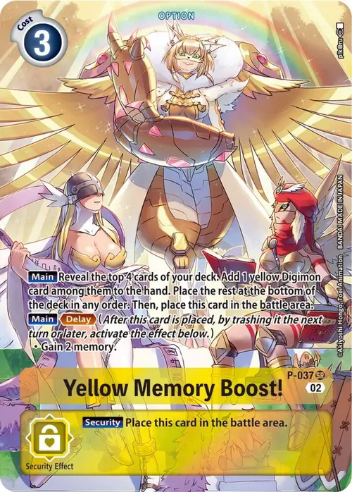 Yellow Memory Boost! - P-037 (Digimon Adventure Box 2) card art