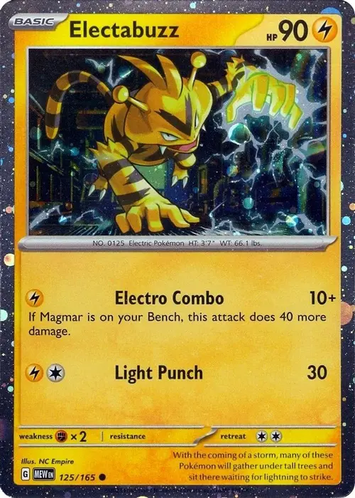 Electabuzz - 125/165 (Cosmos Holo) card art