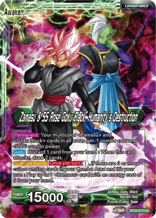 Zamasu & Goku Black // Zamasu & SS Rose Goku Black, Humanity's Destruction card art