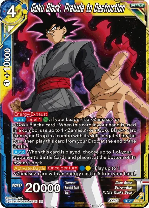 Goku Black, Prelude to Destruction card art