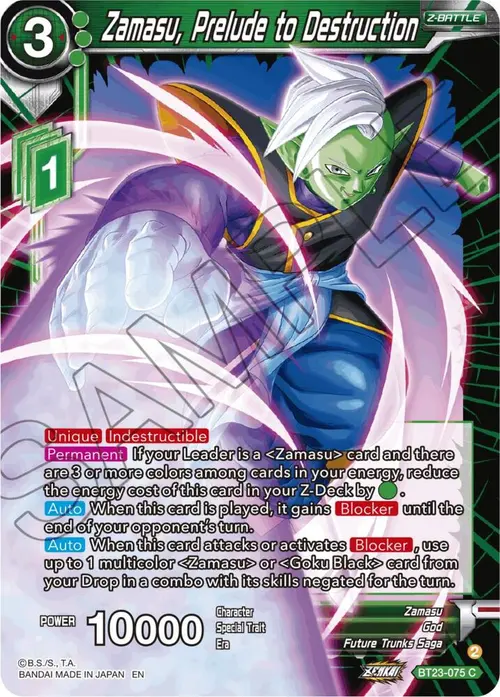 Zamasu, Prelude to Destruction card art