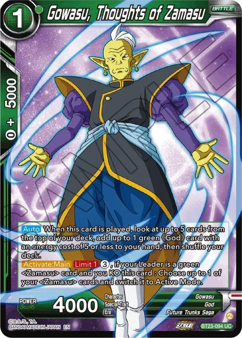 Gowasu, Thoughts of Zamasu card art