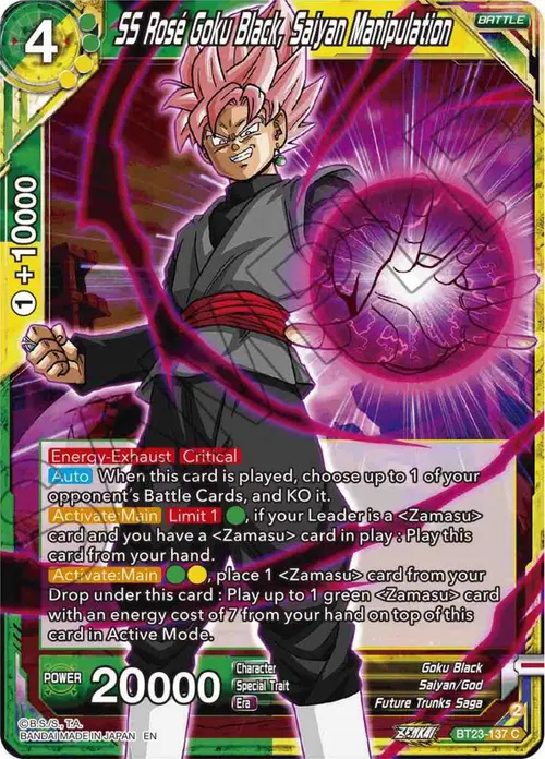 SS Rose Goku Black, Saiyan Manipulation card art