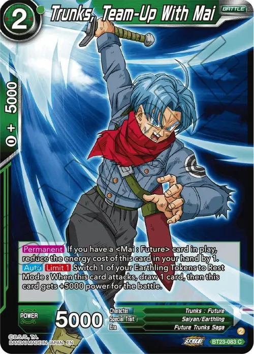 Trunks, Team-Up With Mai card art