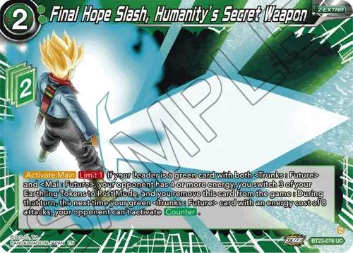 Final Hope Slash, Humanity's Secret Weapon card art