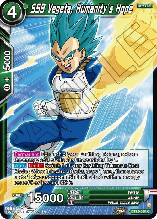SSB Vegeta, Humanity's Hope card art