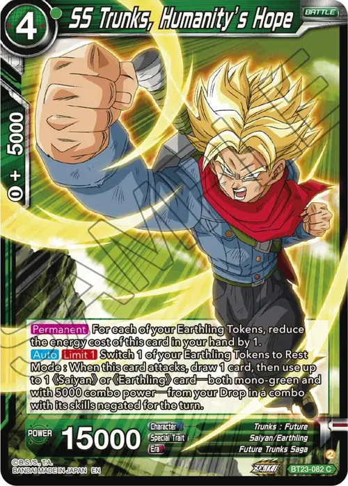 SS Trunks, Humanity's Hope card art