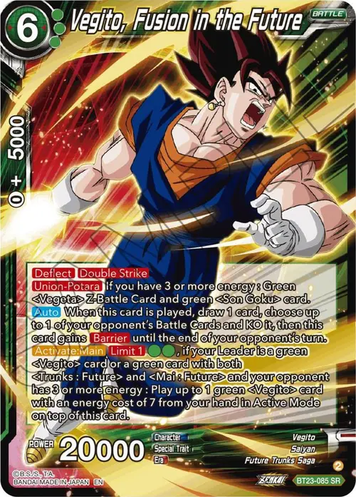 Vegito, Fusion in the Future card art