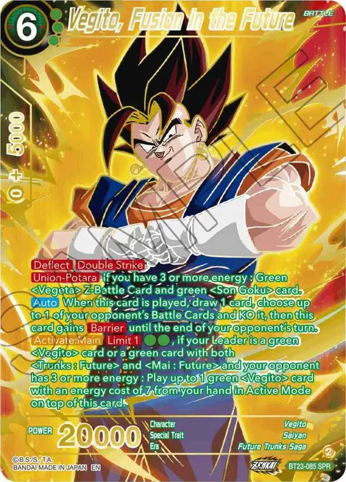 Vegito, Fusion in the Future (SPR) card art