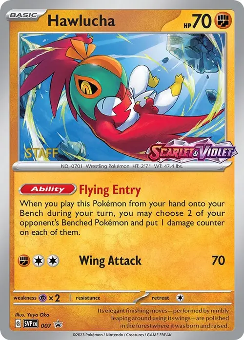 Hawlucha - 007 (Prerelease) [Staff] card art