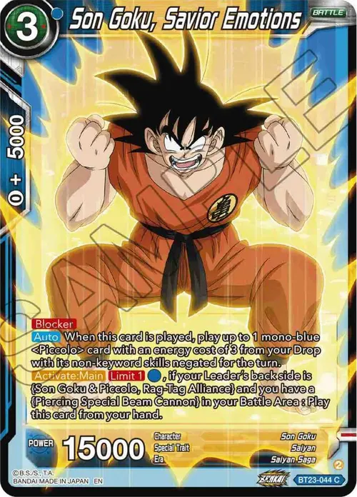 Son Goku, Savior Emotions card art