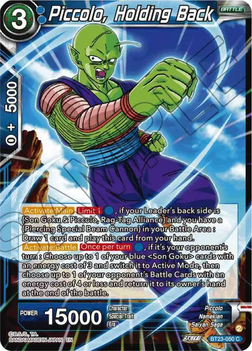 Piccolo, Holding Back card art