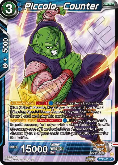 Piccolo, Counter card art