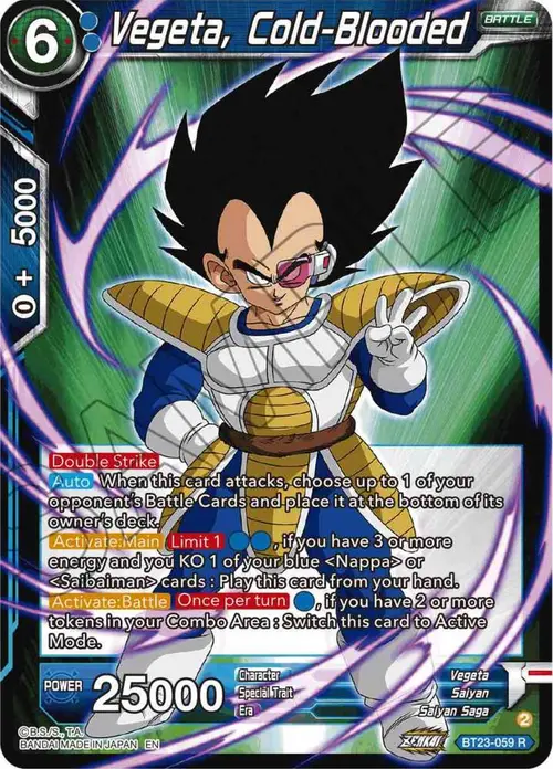 Vegeta, Cold-Blooded card art