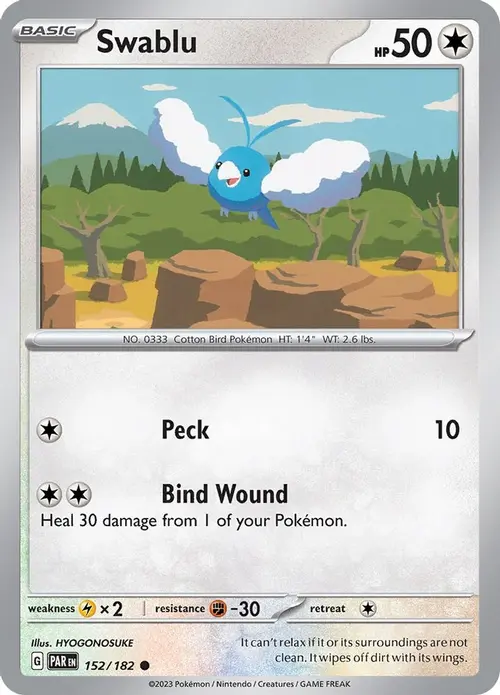 Swablu - 152/182 card art