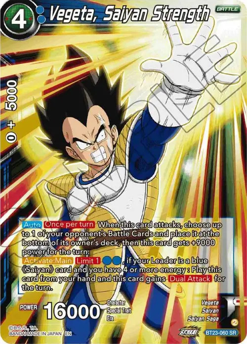 Vegeta, Saiyan Strength card art