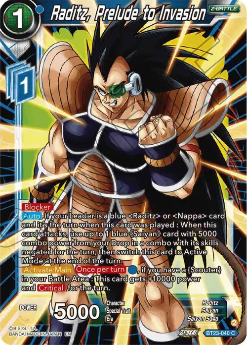 Raditz, Prelude to Invasion card art