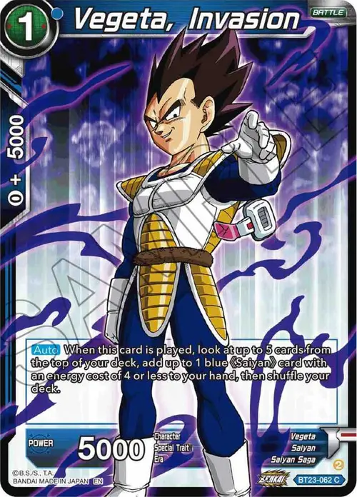 Vegeta, Invasion card art