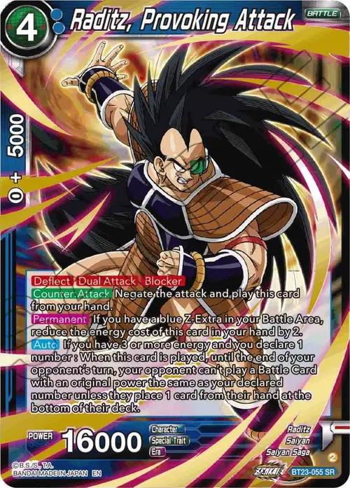 Raditz, Provoking Attack card art