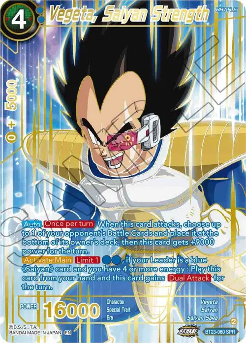Vegeta, Saiyan Strength (SPR) card art