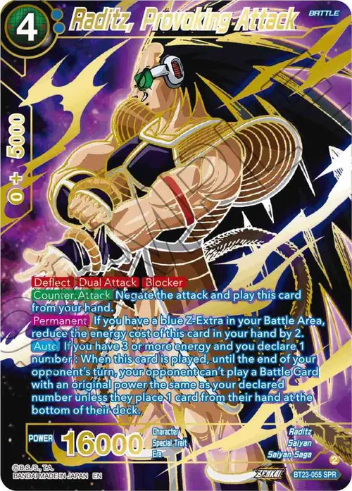 Raditz, Provoking Attack (SPR) card art