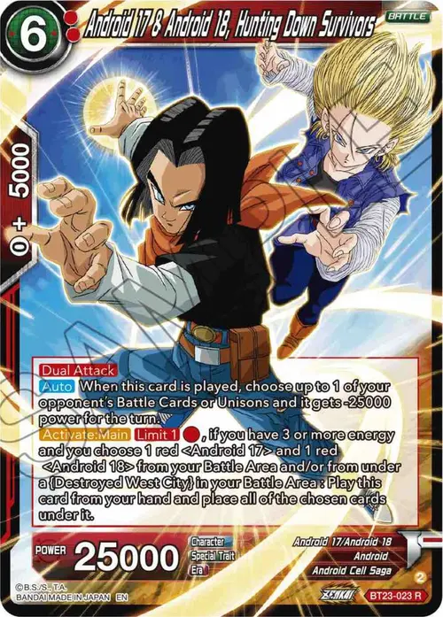 Android 17 & Android 18, Hunting Down Survivors card art