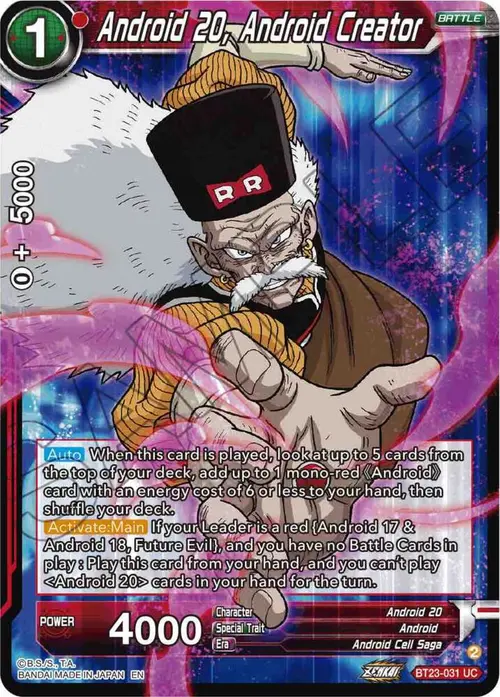 Android 20, Android Creator card art