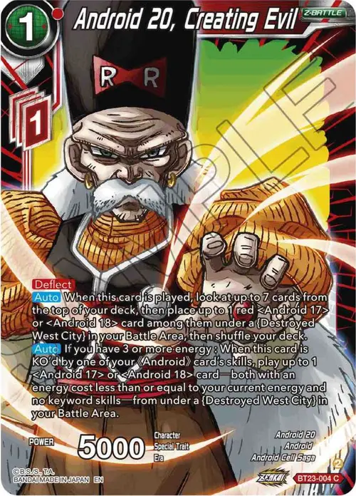 Android 20, Creating Evil card art