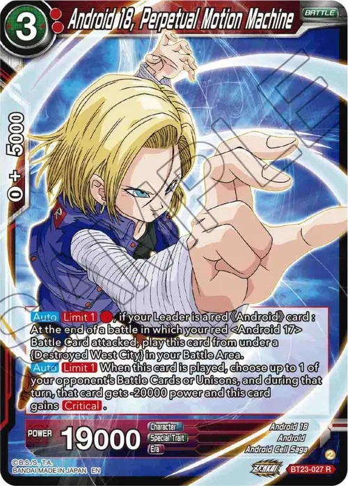 Android 18, Perpetual Motion Machine card art