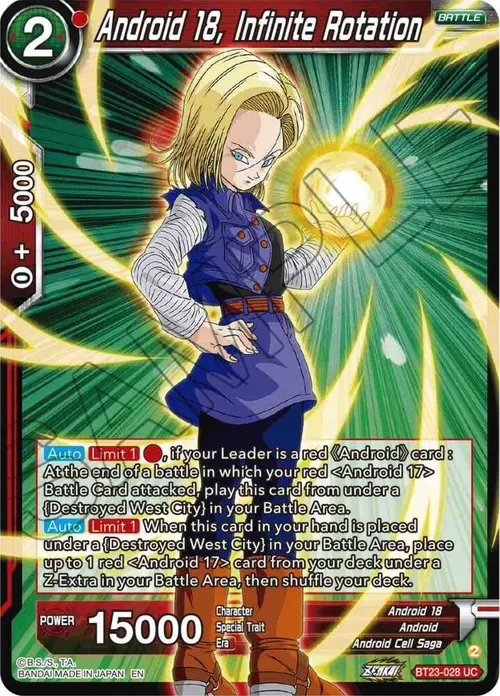 Android 18, Infinite Rotation card art