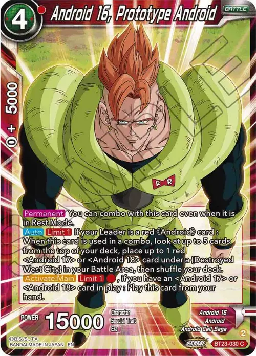 Android 16, Prototype Android card art