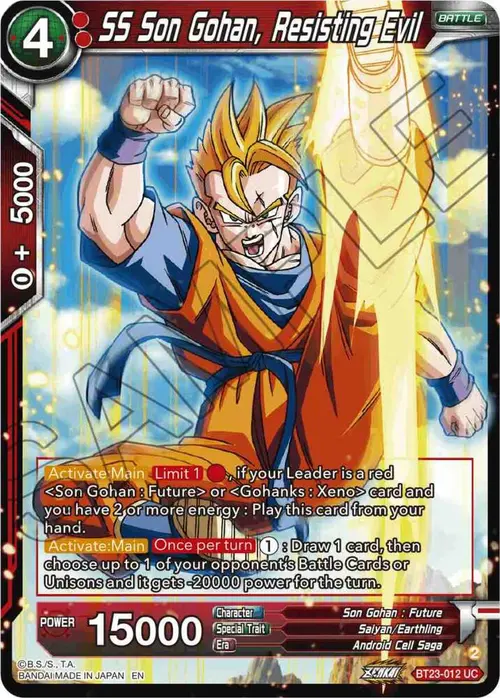 SS Son Gohan, Resisting Evil card art