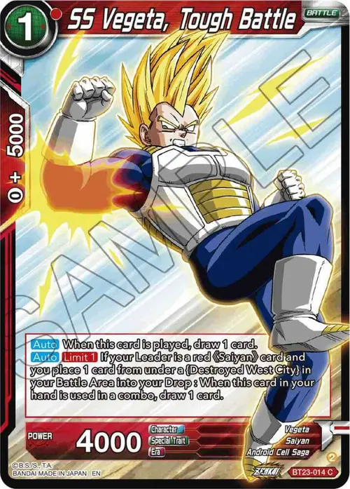 SS Vegeta, Tough Battle card art