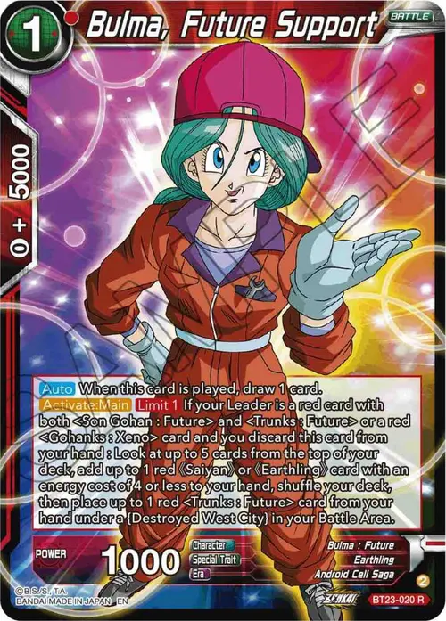 Bulma, Future Support card art