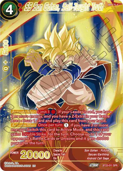 SS Son Gohan, Self-Taught Truth (SPR) card art