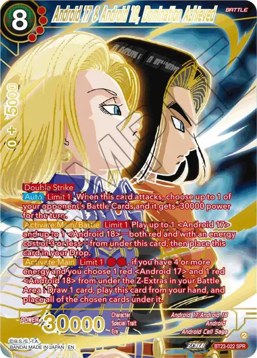 Android 17 & Android 18, Domination Achieved (SPR) card art