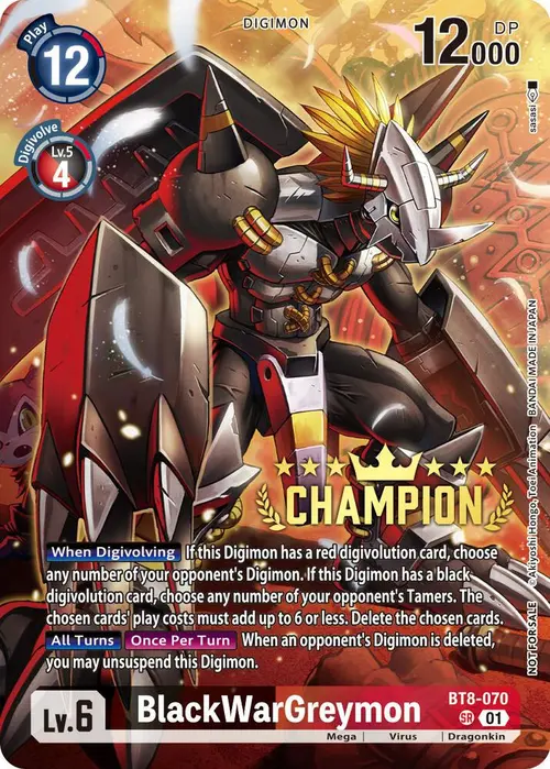 BlackWarGreymon (Digimon 3-On-3 Champion) card art
