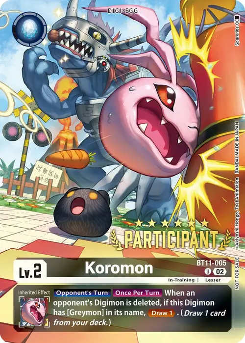 Koromon (Digimon 3-On-3 Participation) card art