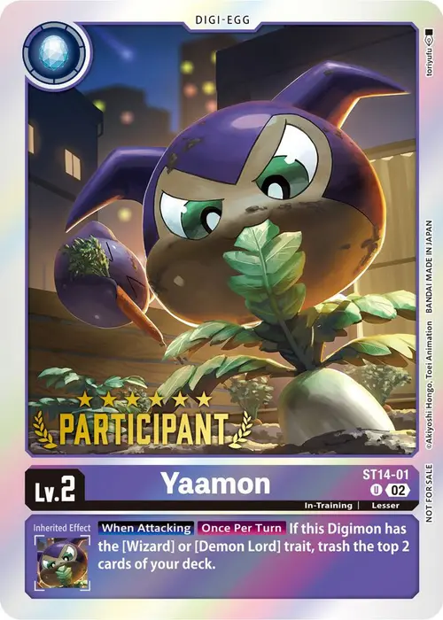 Yaamon (Digimon 3-On-3 Participation) card art