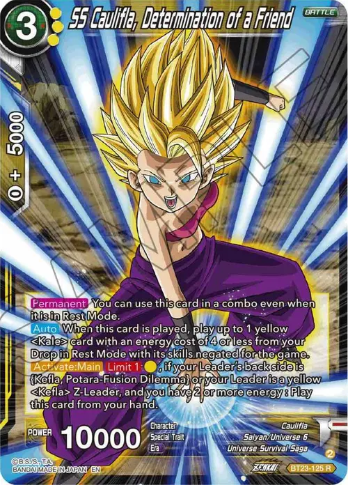 SS Caulifla, Determination of a Friend card art