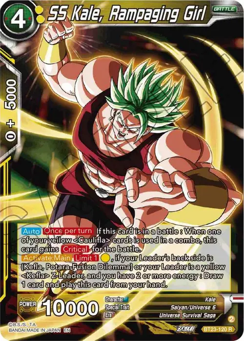 SS Kale, Rampaging Girl card art